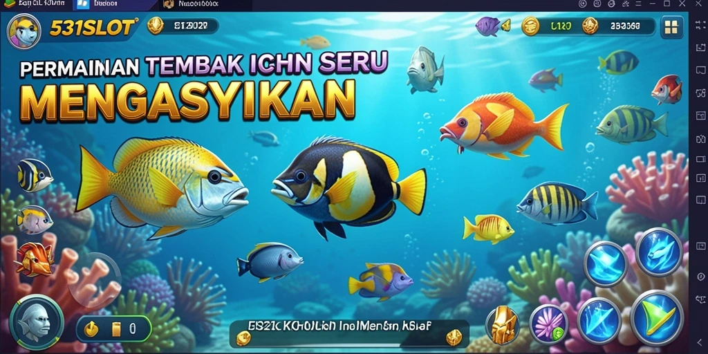 Gameplay seru dalam 531SLOT menembak ikan dengan berbagai senjata.
