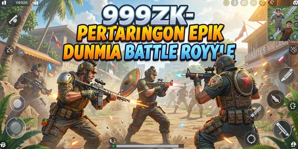 Gameplay seru dalam 999ZK dengan pertarungan intens di arena Battle Royale.