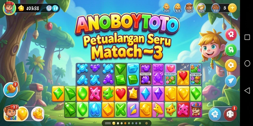 Tampilan seru gameplay ANOBOYTOTO dengan aksi Match-3 yang menegangkan.