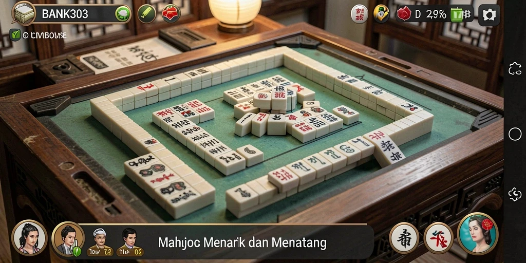 Tampilan gameplay BANK303 dengan ubin Mahjong yang menarik.