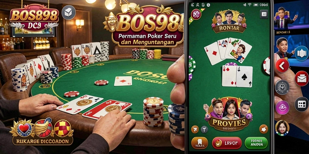 Tampilan layar gameplay Poker yang menarik dan interaktif.