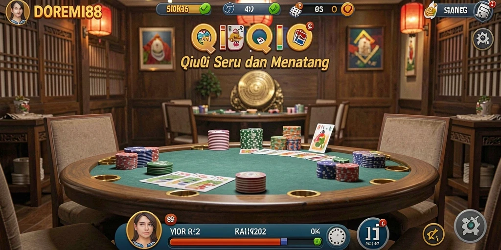 Screenshot gameplay QiuQiu DOREMI88 menampilkan aksi seru permainan.
