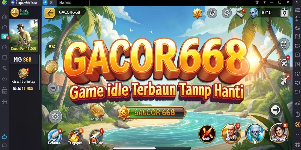 Tampilan gameplay GACOR668 yang menarik dengan mekanisme idle yang seru.