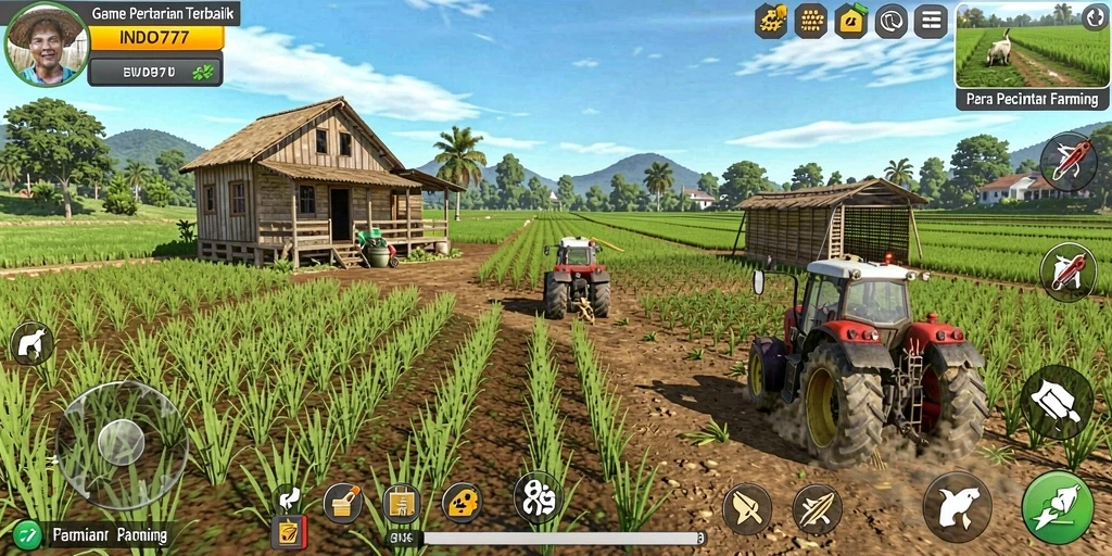 Tampilan gameplay Farming yang menyenangkan dan interaktif.