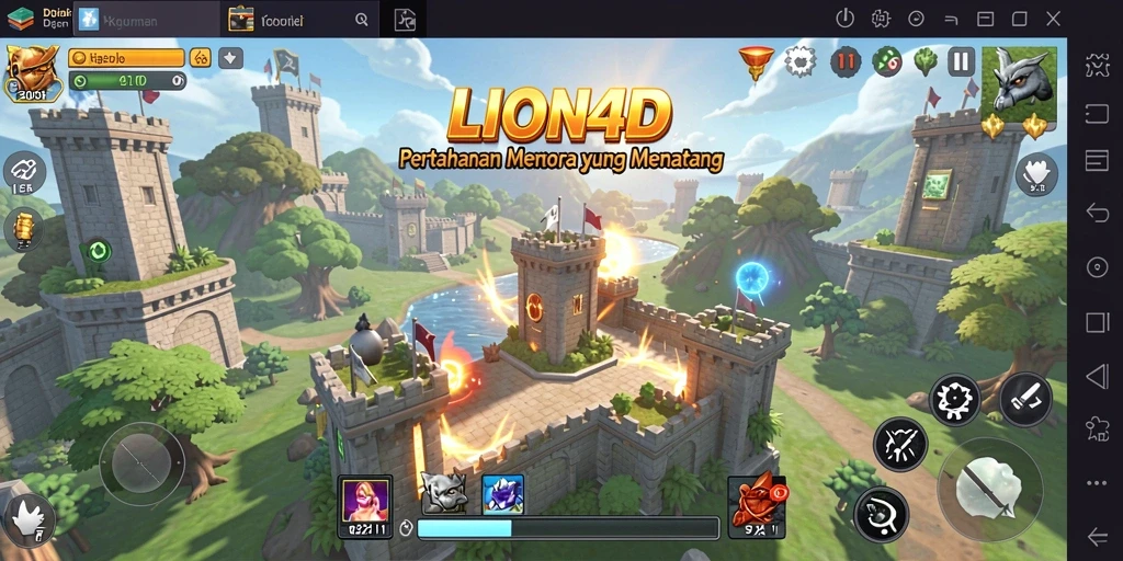 Tampilan gameplay LION4D yang menegangkan dan berwarna-warni.