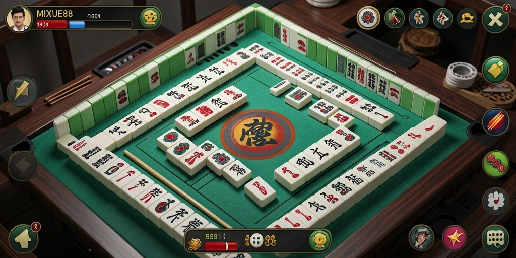 Screenshot gameplay MIXUE88 menampilkan aksi seru permainan Mahjong.