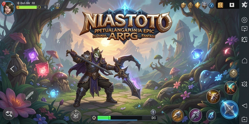 Screenshot gameplay NIASTOTO menampilkan pertarungan epik dengan efek visual yang menawan.