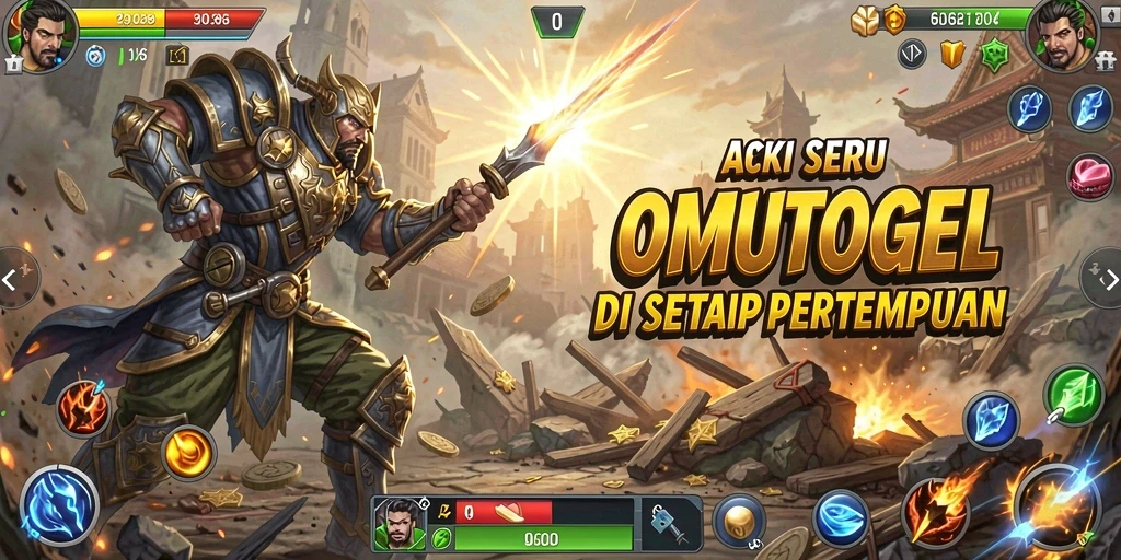 Tampilan aksi seru dalam gameplay OMUTOGEL.