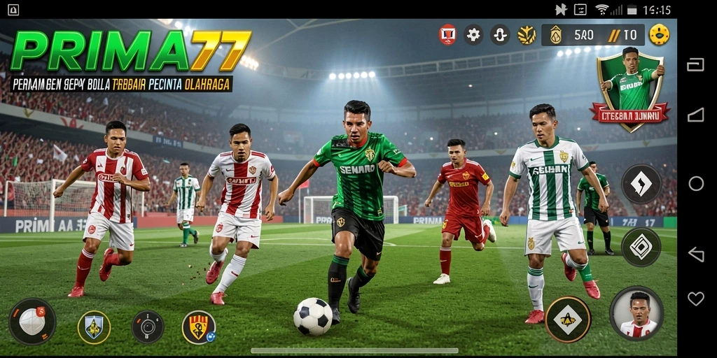 Tangkapan layar gameplay PRIMA77 yang menunjukkan aksi mendebarkan di lapangan.