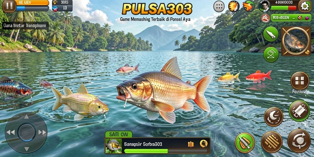 Screenshot gameplay PULSA303 yang menunjukkan aksi memancing seru dan menegangkan.