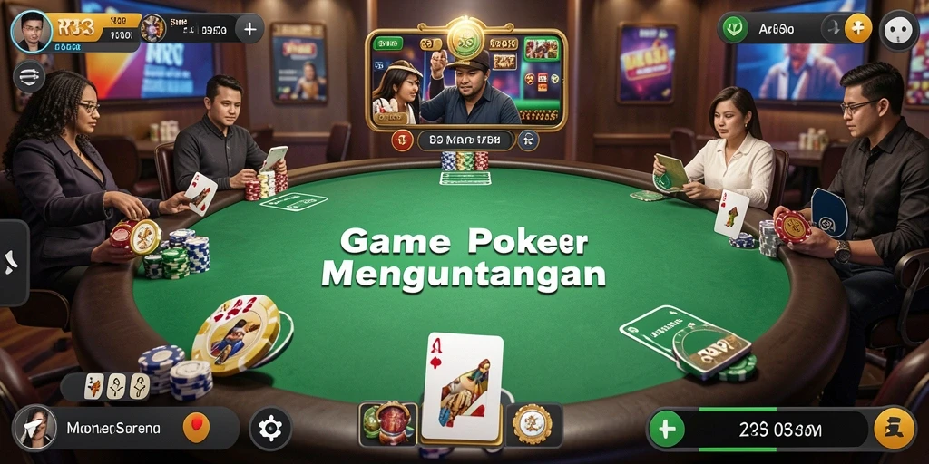 Tampilan gameplay poker RR33 yang mendebarkan dan interaktif.