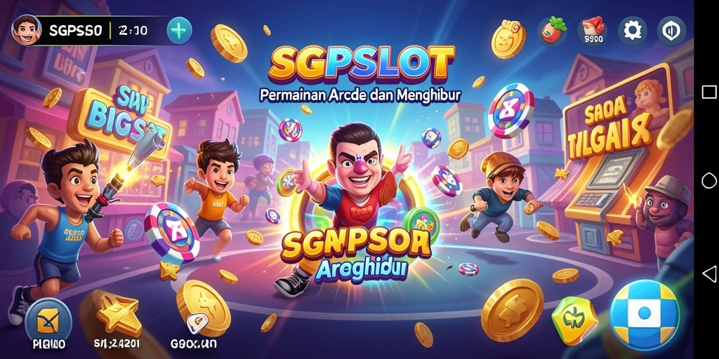 Tampilan permainan Arcade SGPSLOT yang penuh warna dan seru.