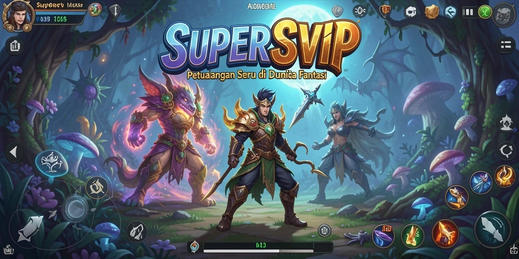 Tampilan gameplay seru di dunia petualangan SUPERSVIP.