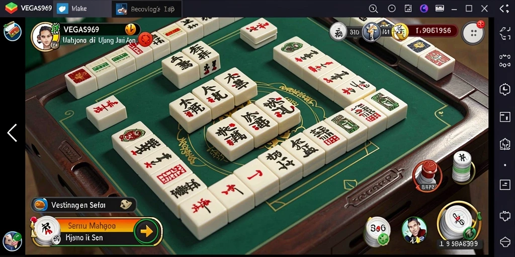 Tampilan screenshot dari gameplay Mahjong yang menantang di VEGAS969.