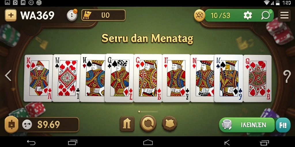 Tampilan antarmuka gameplay Domino yang menarik dan interaktif.
