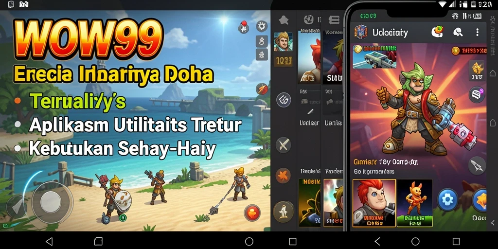 Tampilan utama WOW99 yang menunjukkan berbagai fitur utilitas.
